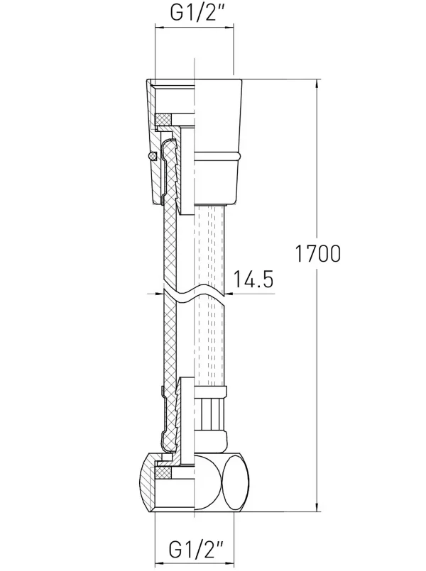 CASCADA F09 шланг для душа, 160см, полімер, cromo - Зображення 2