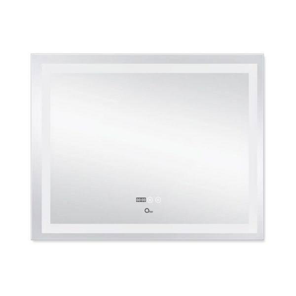 Дзеркало Qtap Mideya (DC-F614) 1000х800 з LED-підсвічуванням Touch,  з антизапотіванням, з годинником, димером, рег. яскравості  QT2078F614W - Зображення 4